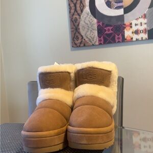 UGG Tan and Cream Winter Boots